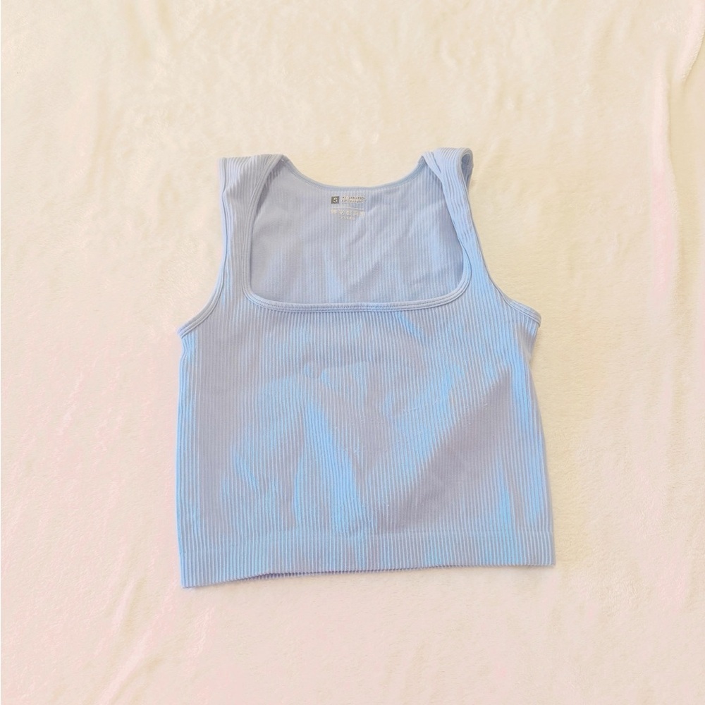 Light Blue Ribbed Tank Top